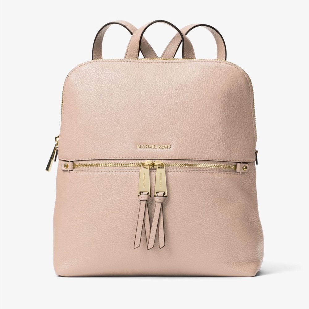 NWT Michael Kors Rhea Slim Backpack - Pink w Gold Hardware